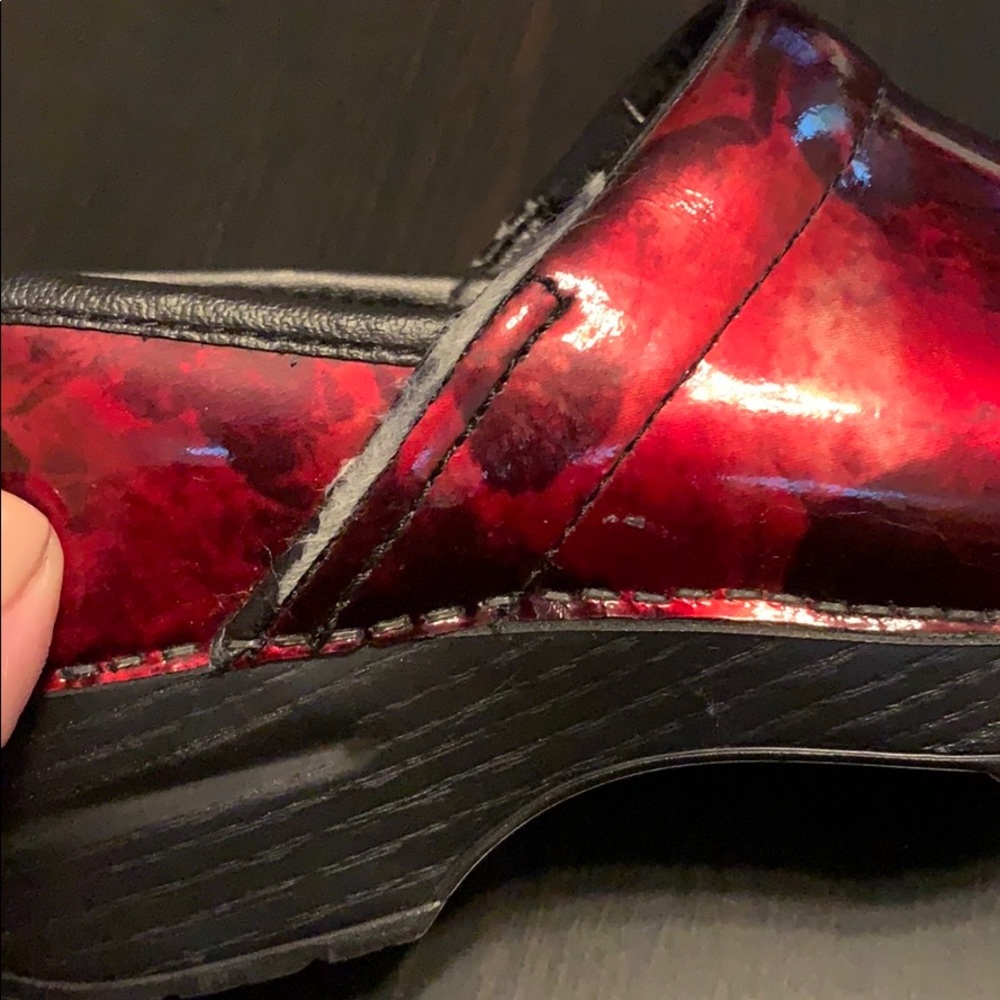 Dansko Ruby Red Marble Clogs Size 37 - image 5